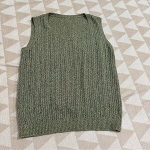 Tanya Taylor light green textured knit sleeveless tank top